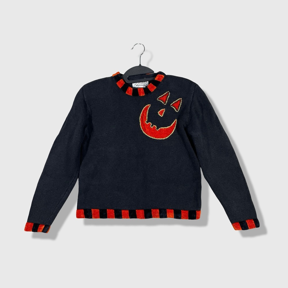 Jack B Quick Sweater Womens PS Black Halloween Spooky Kitsch Festive Retro